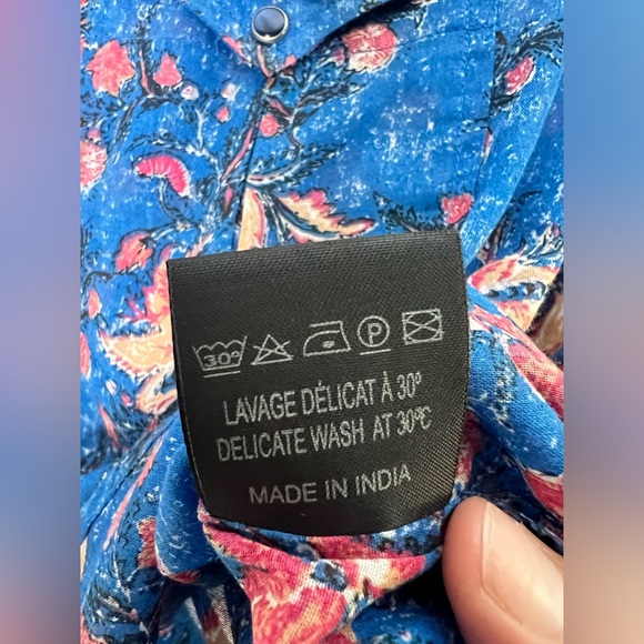 Isabel Etoile Marant Floral Print Snap Button Up Blouse Top Sz Fr 34 - Picture 7 of 13